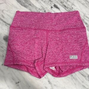 Fleo Heathered Hot Pink High-Rise Bike Shorts